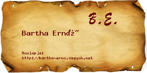 Bartha Ernő névjegykártya