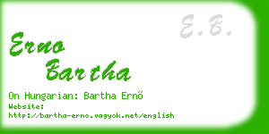 erno bartha business card